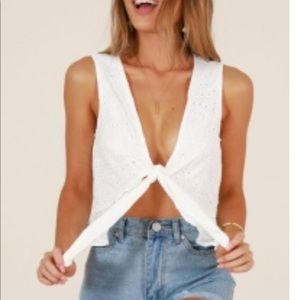 Showpo white tie top
